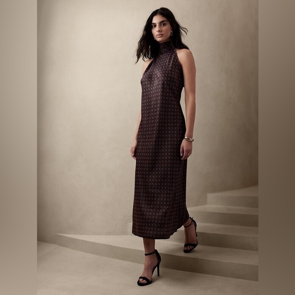 NWT Banana Republic Multicolored Patterned Maxi Slip Dress